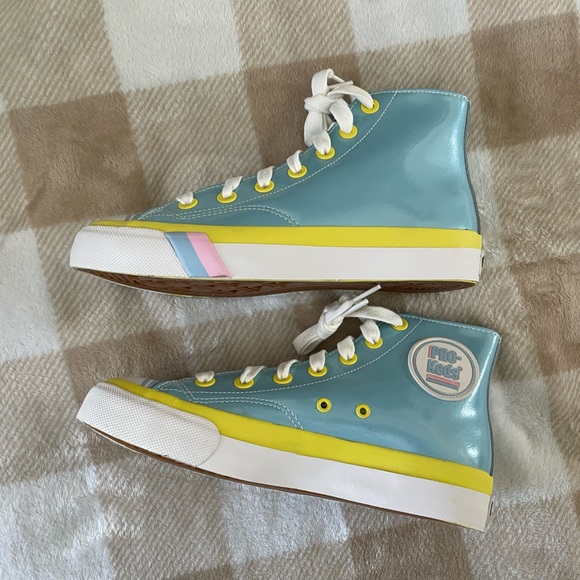 SIZE 6 Pro Keds Blue and Yellow Colorful High-Top Sneakers NWOT - Picture 7 of 10